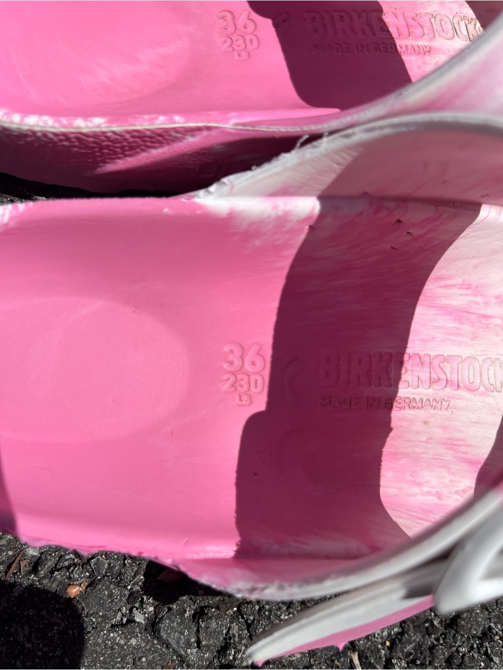 Birkenstock women’s Pink and White Double Buckle EVA Sandals - Picture 4 of 8